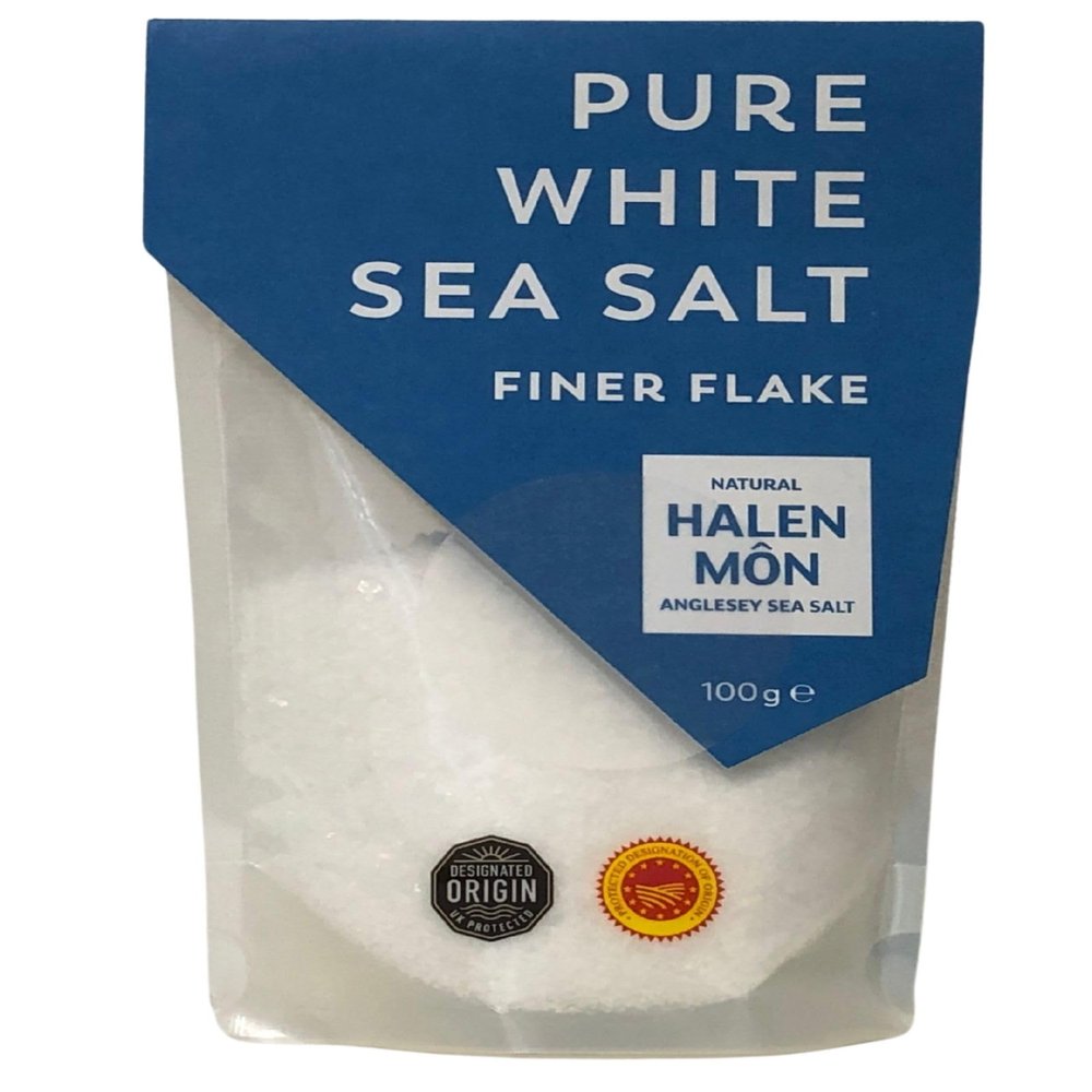 Pure White Sea Salt in a Finer Flake: Halen Mn 100g