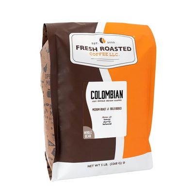100% Colombian Supremo Coffee, 5 Lb. Bag, Whole Bean, Fresh Roasted Coffee LLC, Garden, Lawn, Maintenance