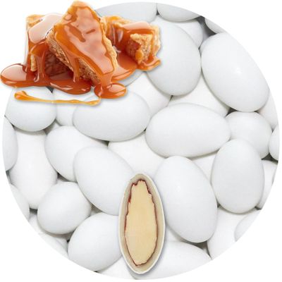 EinsSein 0,5kg Sugared Almonds Chocolate caramel white matt Chocolate Almonds wedding sugar sweets almond dragees baptism dragee cake balls candy coated sweet weddings favours drage gift fillers