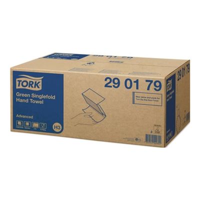 Tork 290179 Zigzag Hand Towels, Advanced, Green, 23 cm Length Unfolded, Pack of 250