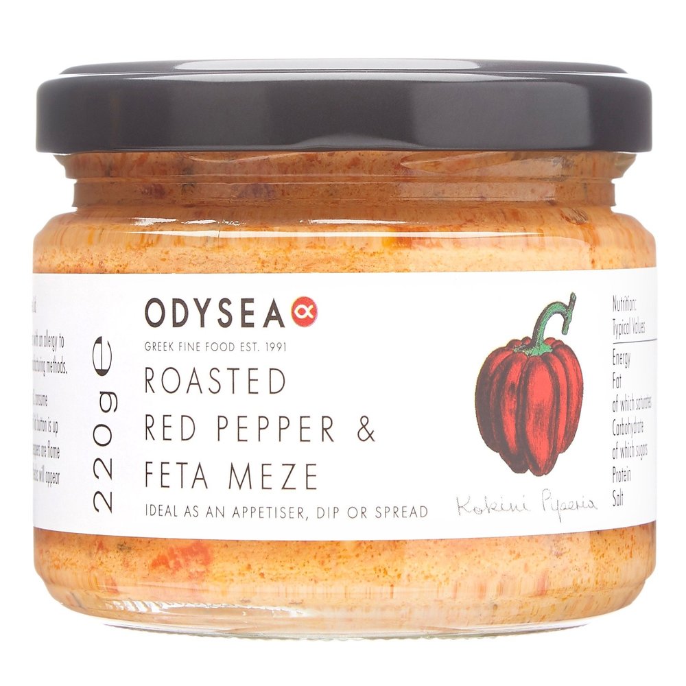 Odysea Red Pepper and Feta Meze Jar 220g (Pack of 3)