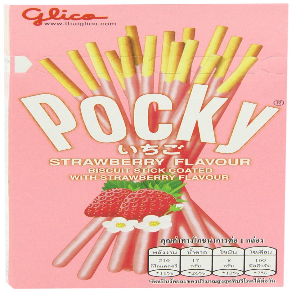Pocky Strawberry Flavour Biscuits Stick 45 g (Pack of 6)