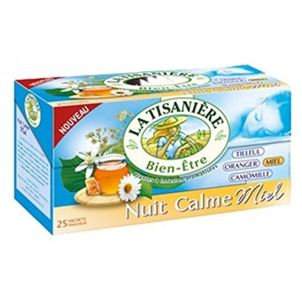 La Tisaniere French Tisane Miel" Quiet Night with Honey" 25 Tea Bags