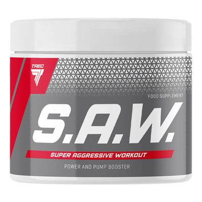 TREC Nutrition S.A.W - Pump Supplement - Amino Acid Arginine Citrulline Beta Alanine Taurine - Extracts of Grapes Caffeine Creatine (200g, Cherry Grapefruit)