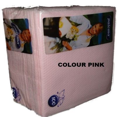 1000 1ply Pink Napkins/Serviettes 33cmx33cm