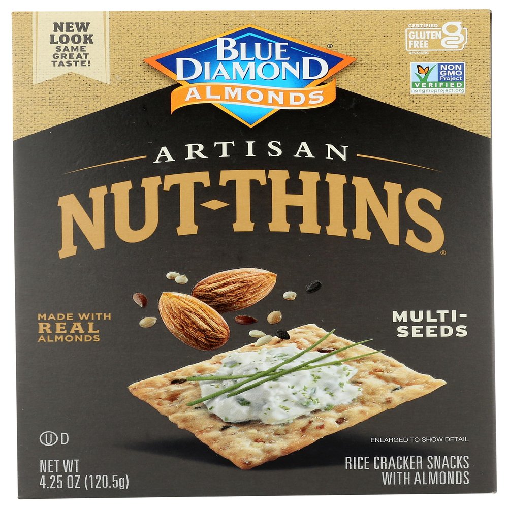 Blue Diamond Artisan Multi Seeds Nut Thins (Wheat & Gluten Free) Buy Twelve Boxes And Save Each Box Is 4.25 Oz (Case Of