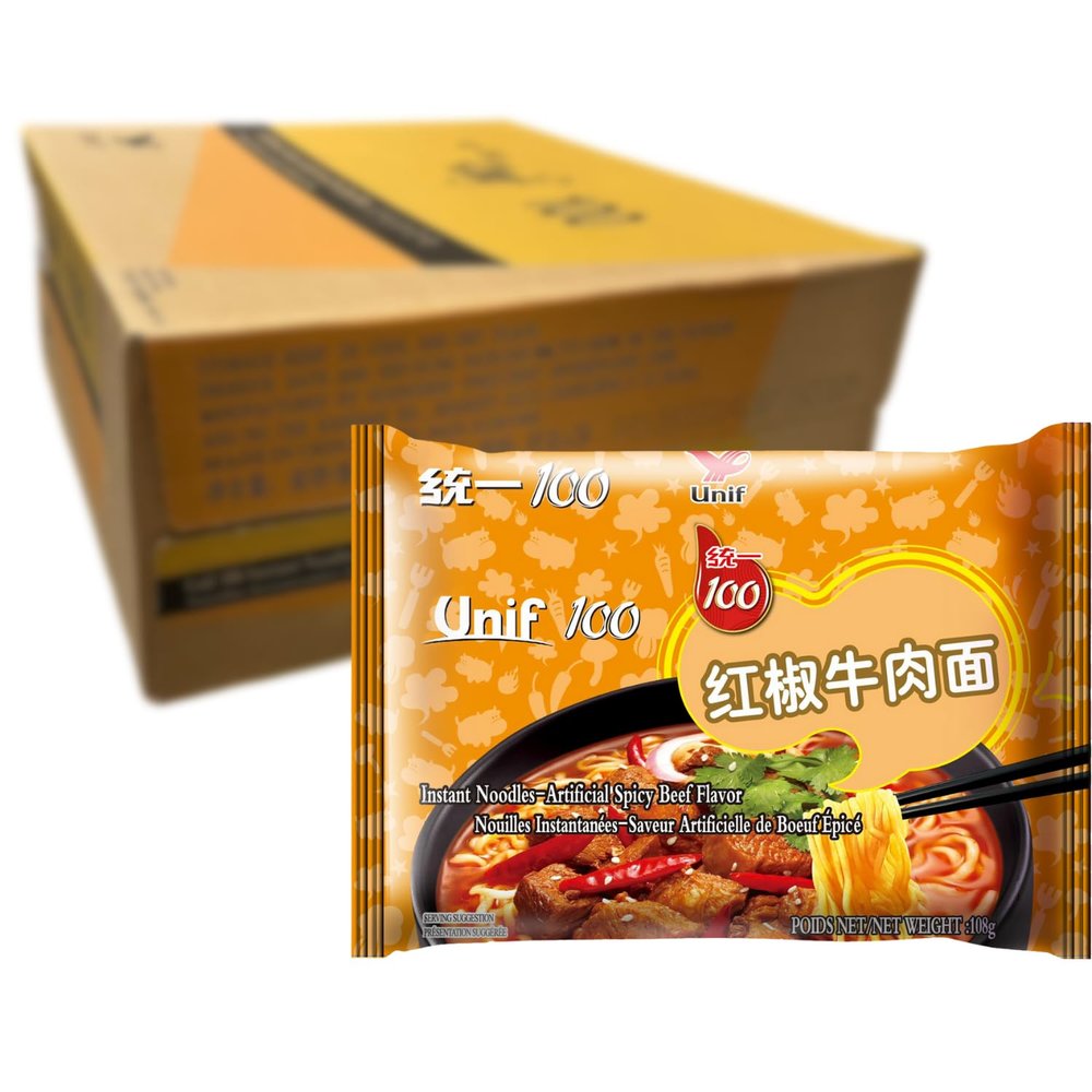 TONGYI Instant Noodles Spicy Beef, 108 g, 24-Count