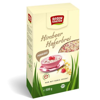 Rosengarten Organic Porridge Raspberry Oatmeal (1 x 500 g)