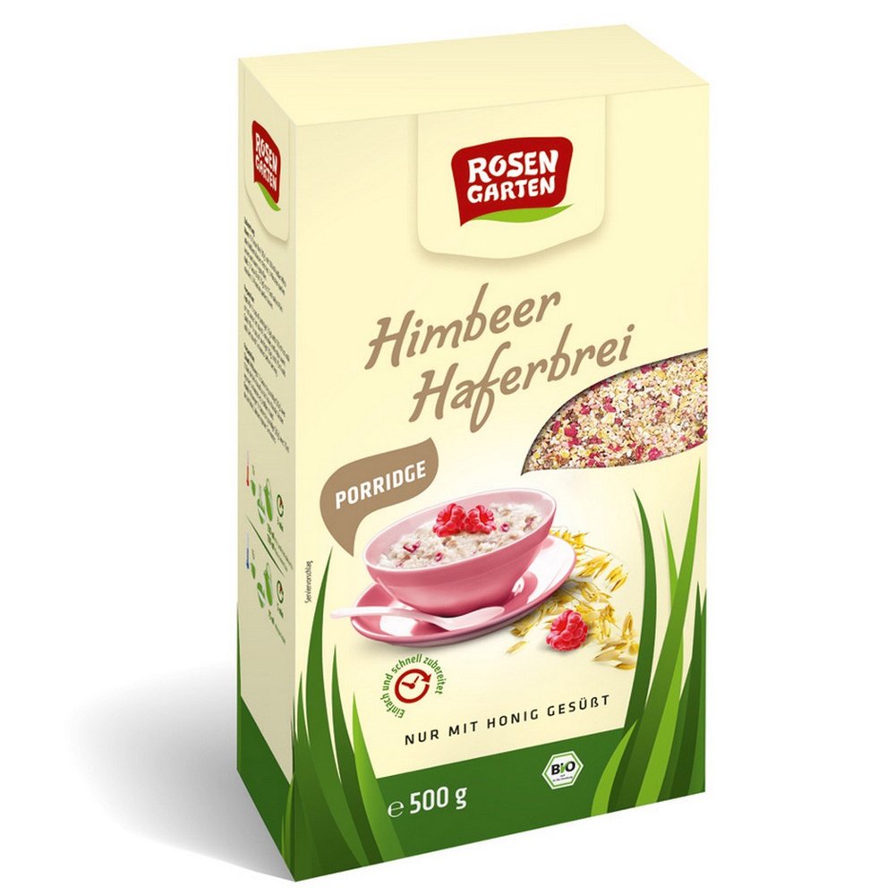 Rosengarten Organic Porridge Raspberry Oatmeal (1 x 500 g)