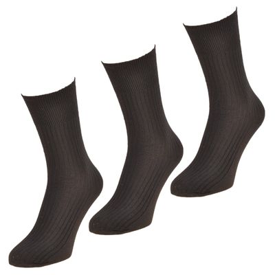 Mens Socks, 3 Pairs, 6-11 UK, Dark assortment, Light Hold 100% Cotton non-elastic therapeutic diabetic Socks