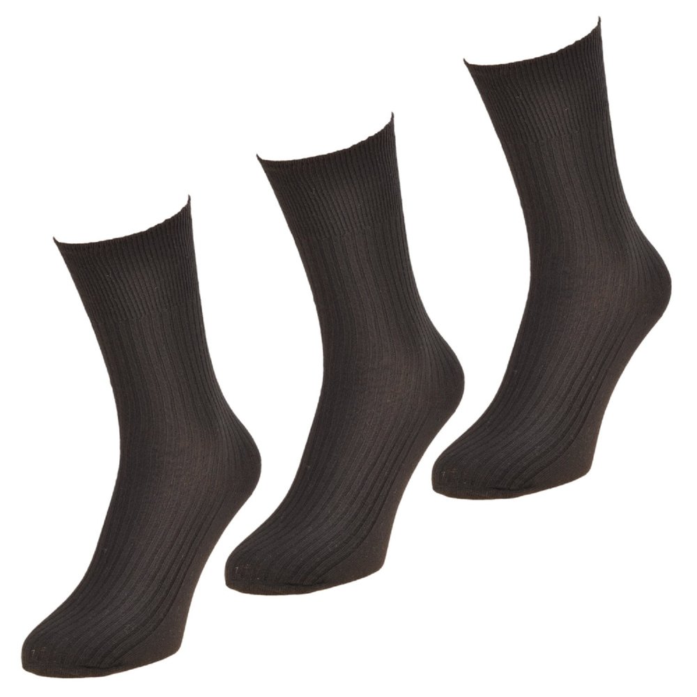 Mens Socks, 3 Pairs, 6-11 UK, Dark assortment, Light Hold 100% Cotton non-elastic therapeutic diabetic Socks