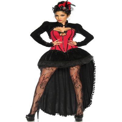 Atixo Noble Burlesque Costume for Ladies Black/Red (XXL)