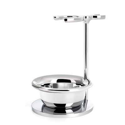 MHLE Chrome Shaving Brush & Razor Stand with Bowl (RHM9S)