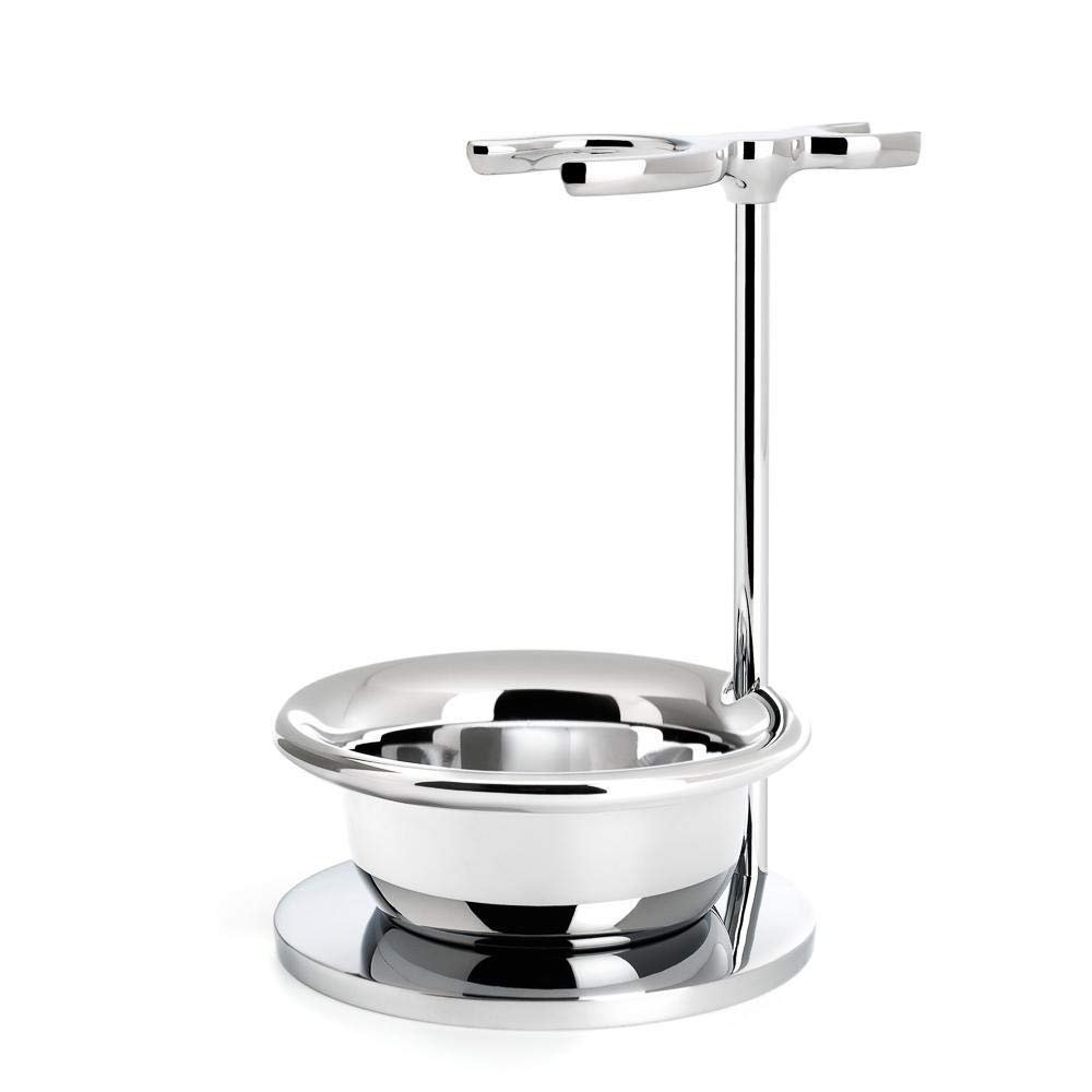 MHLE Chrome Shaving Brush & Razor Stand with Bowl (RHM9S)
