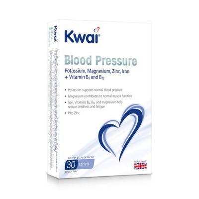 Kwai Blood Pressure 30 Tablets (Pack of 1) Potassium Supports Normal Blood Pressure Magnesium Contributes to Muscle Function One A Day Supplement