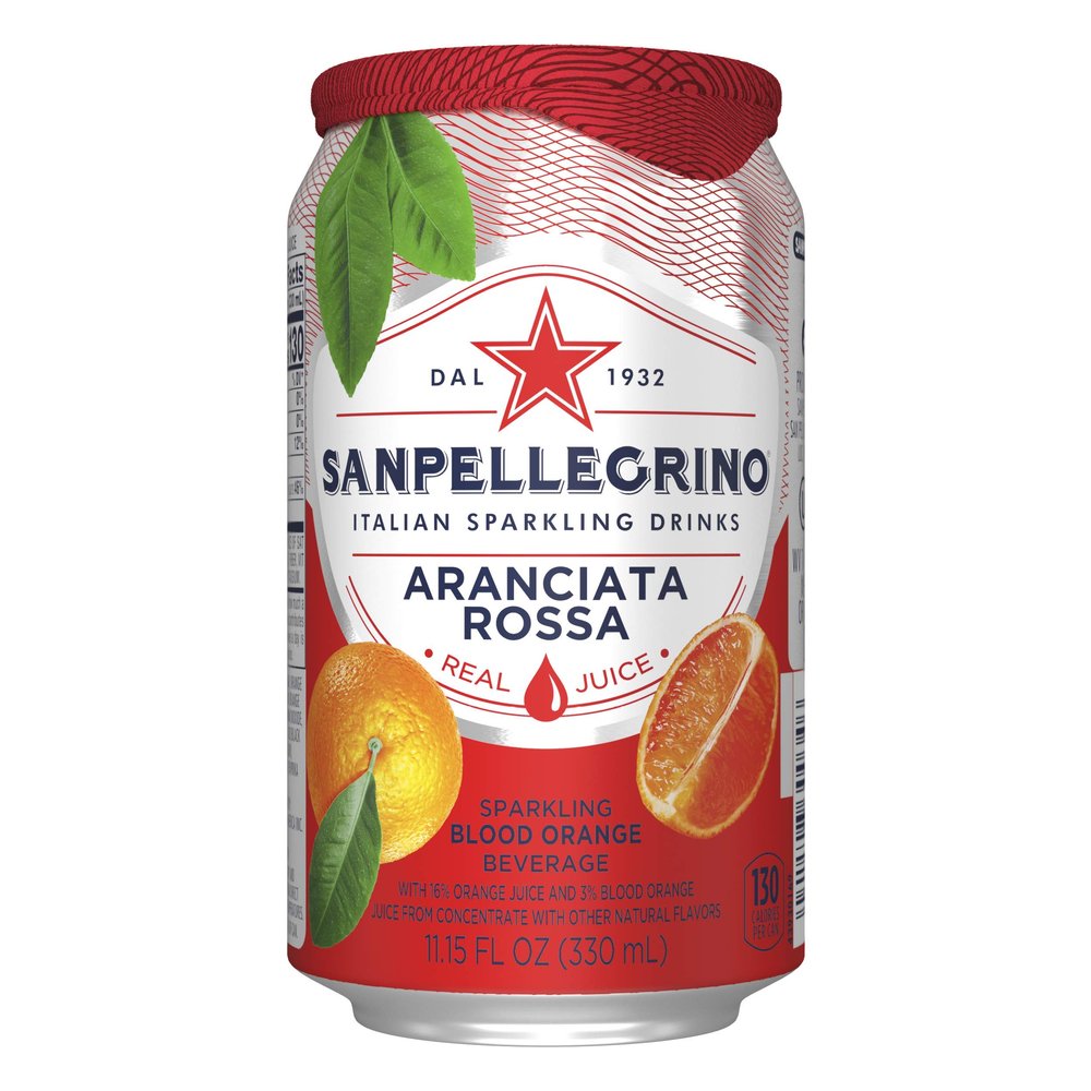 San Pellegrino Aranciata Rossa (Blood Red Orange) - 6 Pack (11.15 oz cans) by San Pellegrino