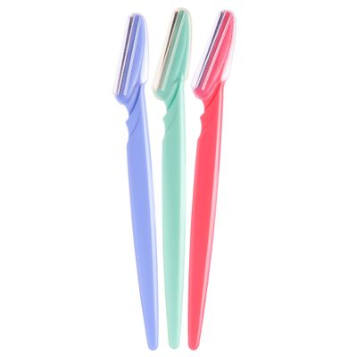 Diane Classic Eyebrow Shaping Razor, 3 Count, Multicolor, Women's, Female, Sensitive Skin