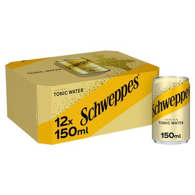 Schweppes Indian Tonic Water Can, 12 x 150ml