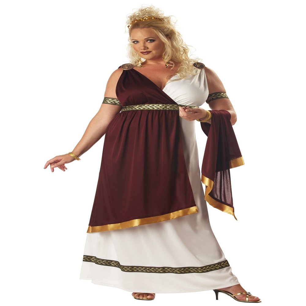California Costumes Women's Plus-Size Roman Empress Plus, Maroon,white, 2X