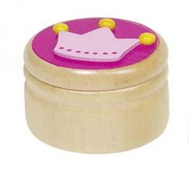 Unbekannt Milk Tooth Box Pink Crown Tooth Box Wooden Teeth