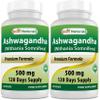 Best Naturals Ashwagandha 500 mg 120 Capsules (120 Count (Pack of 2)) view 1
