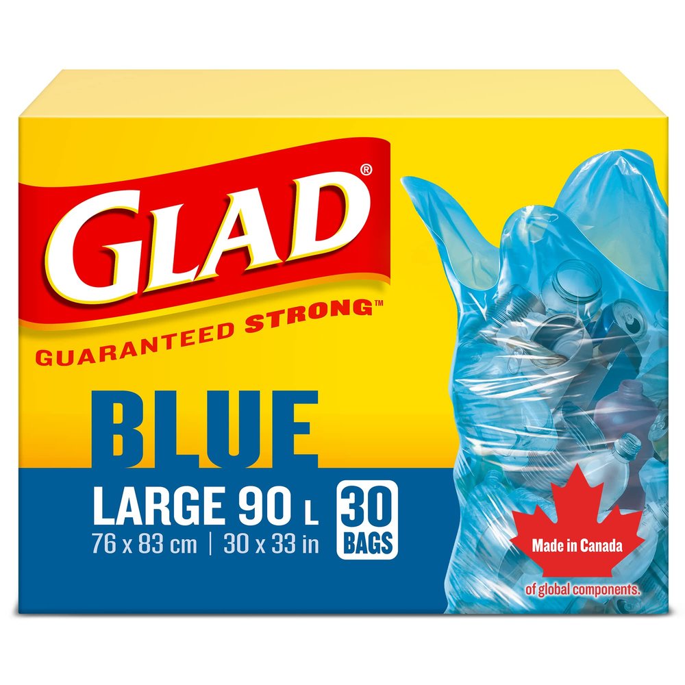 30 Pack 30" x 33" Blue Garbage Bags