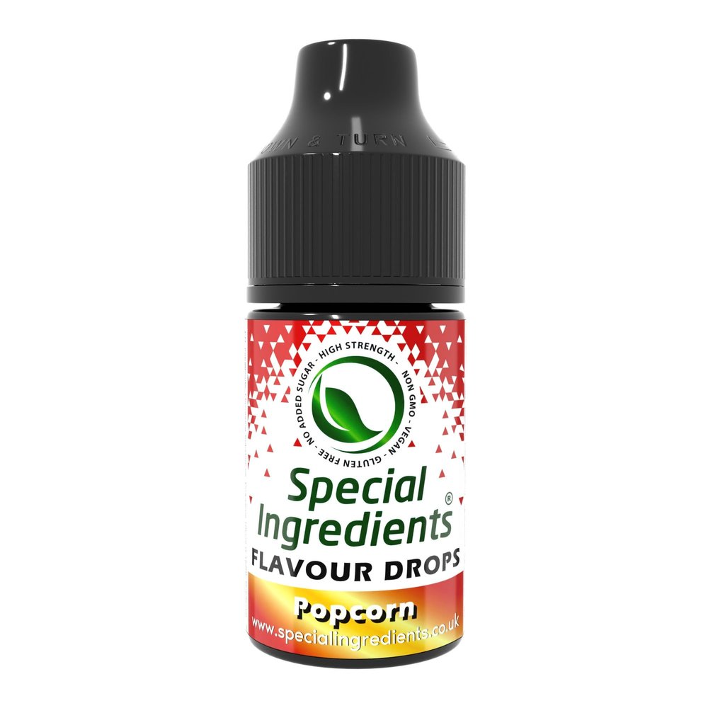 Popcorn Flavour Drop 30ml Highly Concentrated Versatile Food Flavouring - Vegan, Non GMO, Gluten Free