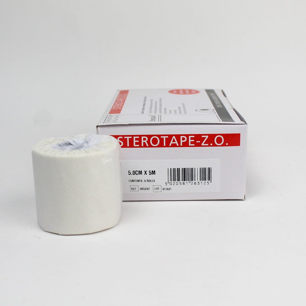2 Rolls 5cm x 5m Steroplast Zinc Oxide Tape Medical Clinical Bandage