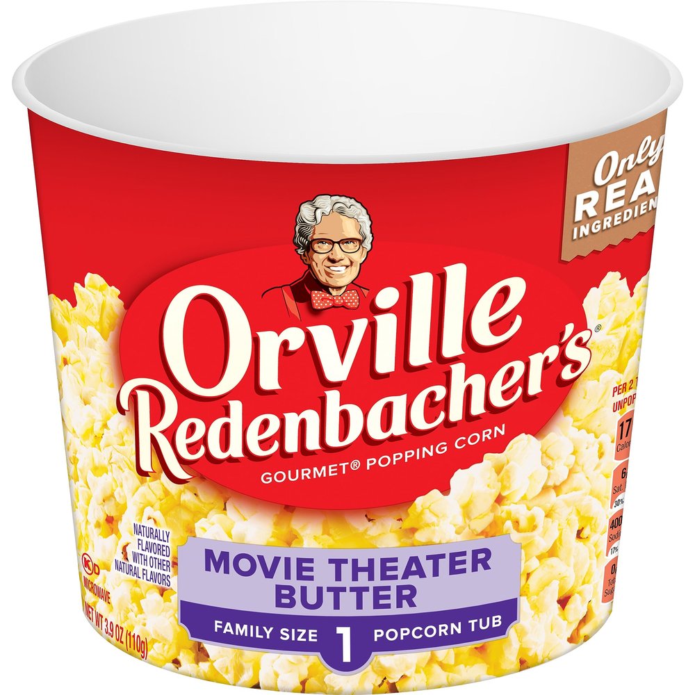 Orville Redenbachers Popcorn + Tub, Movie Theater Butter Flavor, 3.9 oz.