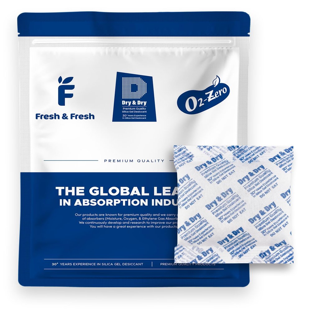 Dry & Dry 100 Gram [25 Packet] Silica Gel Packets - Rechargeable Desiccant Packs for Food Storage