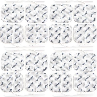 Axion Pack of 16 Electrodes. Square Self-Adhesive Pads 5x5cm for TENS EMS Units with 2mm Connection | Pads for Pain Treatment, Muscle Growth and Massage