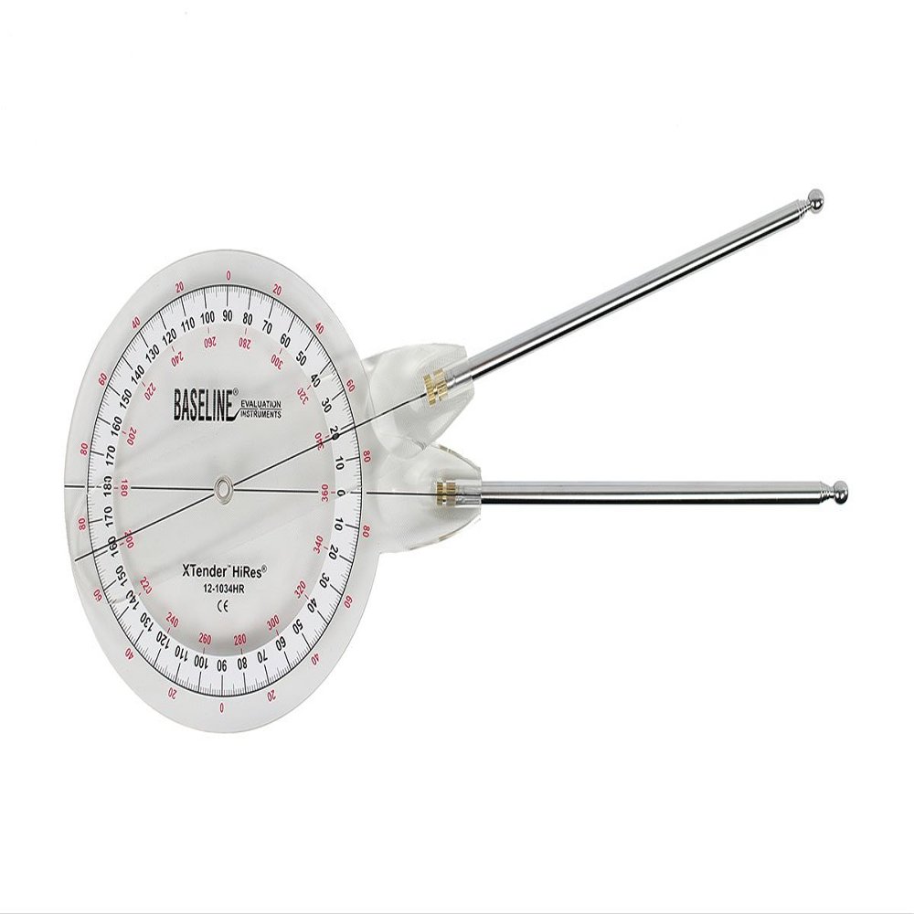Baseline 12-1036 Extendable Goniometer, 360 Degree Range, Extendable Arms (9", 26")