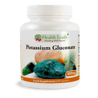 Potassium Gluconate 500mg x 90 Capsules (100% Additive Free Supplements)