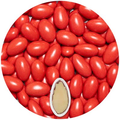 EinsSein 0,5kg Sugared Almonds Baptism Colorato red Glossy Sugar Sweets Almond Dragees Baptism dragee Cake Balls Candy Coated Sweet for Weddings Favours Gift Box sugred fillers Chocolate Chocolates