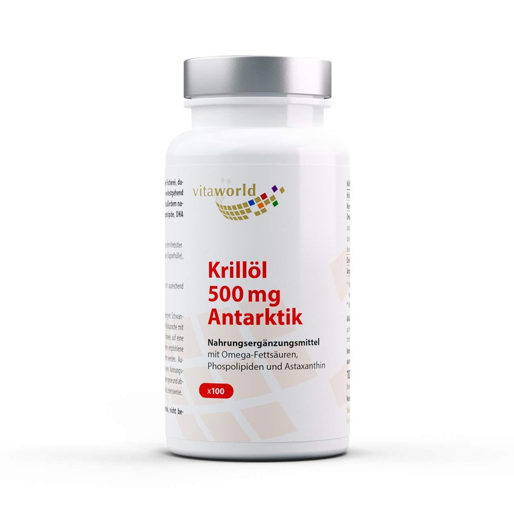 Vita World Krill oil Antarctic 500mg 100 Capsules Made in Germany