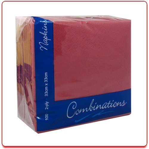 100 Burgundy Beaujolais 2Ply Paper Napkins Serviettes Tissues 33cm Party Tableware Catering