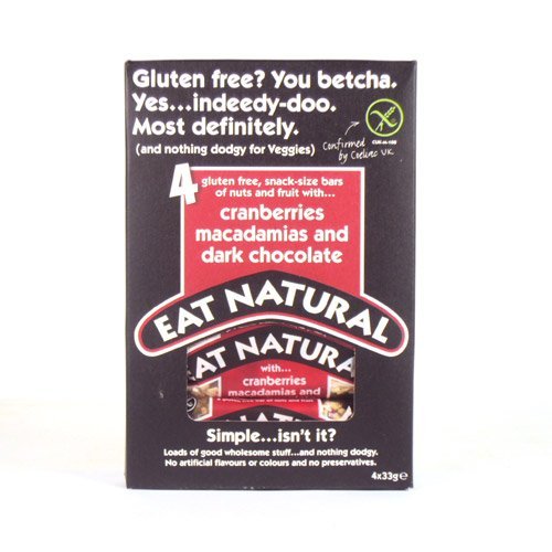 Eat Natural Dark Chocolate, Cranberry and Macadamia Bars 4 Pack 150g
