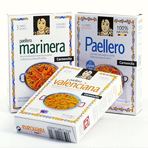Carmencita 100% Natural Paella Spice Selection 3 Pack Set