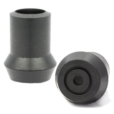 10 Of Crutch Frame Ferrule Black Rubber Heavy Duty + Steel Insert 19Mm Id