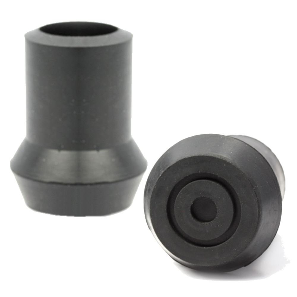 10 Of Crutch Frame Ferrule Black Rubber Heavy Duty + Steel Insert 19Mm Id
