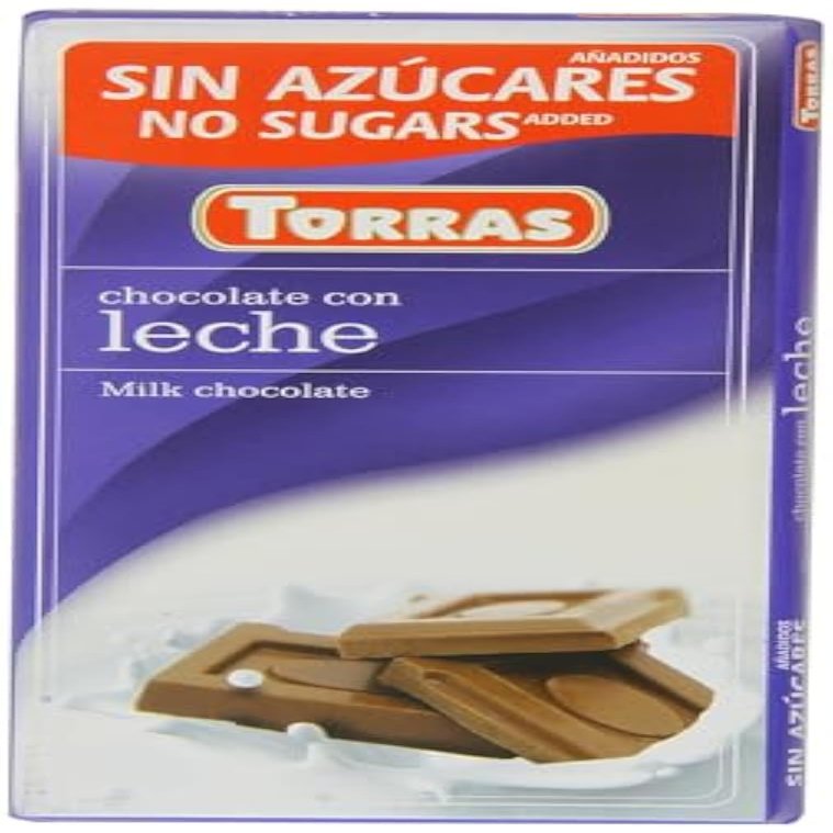 Torras No Added Sugar Milk Chocolate Bar, 75 g
