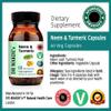 DR WAKDE'S Neem & Turmeric Capsules | 60 Veg Caps | Deep Detox | Skin Supplement | Plant-Based | Vegan | All Natural view 3