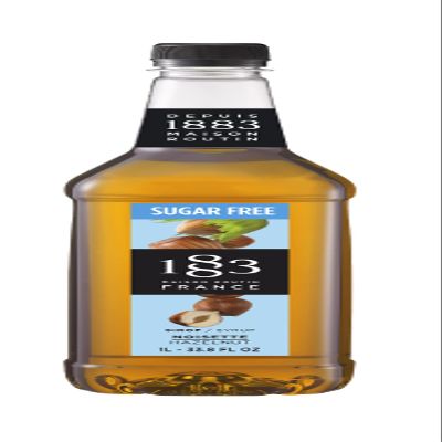 1883 Maison Routin Premium Sugar Free Hazelnut Syrup, Nutty Coffee Syrup for Lattes, Mochas & Desserts, Vegan-Friendly, No Artificial Colours, 1L PET Bottle