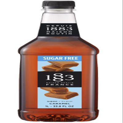 1883 Maison Routin Premium Sugar Free Caramel Syrup for Coffee, Lattes & Hot Chocolate - Zero Sugar Coffee Syrup with Natural Colour - 1L PET Bottle