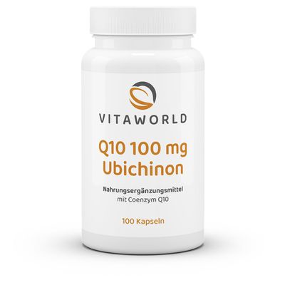 Vita World Coenzyme Q10 100mg Ubiquinone 100 Vegetarian Capsules Made in Germany Vegan