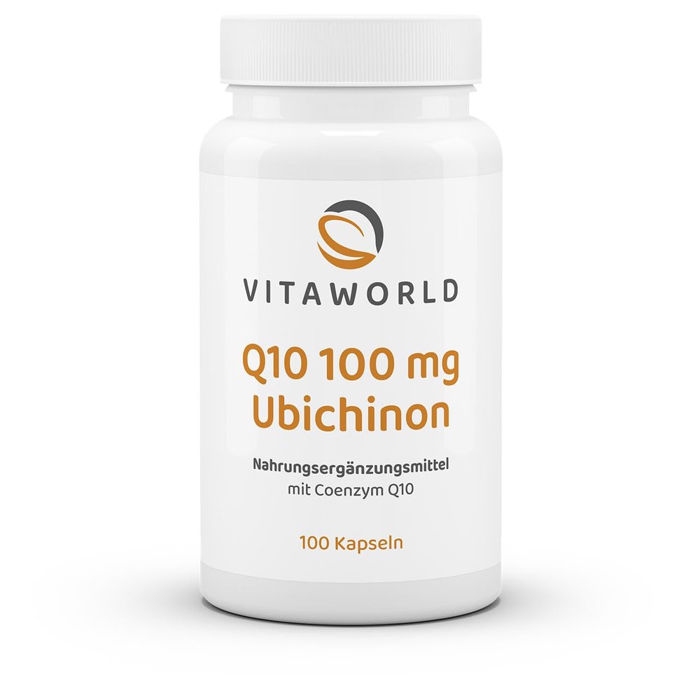 Vita World Coenzyme Q10 100mg Ubiquinone 100 Vegetarian Capsules Made in Germany Vegan