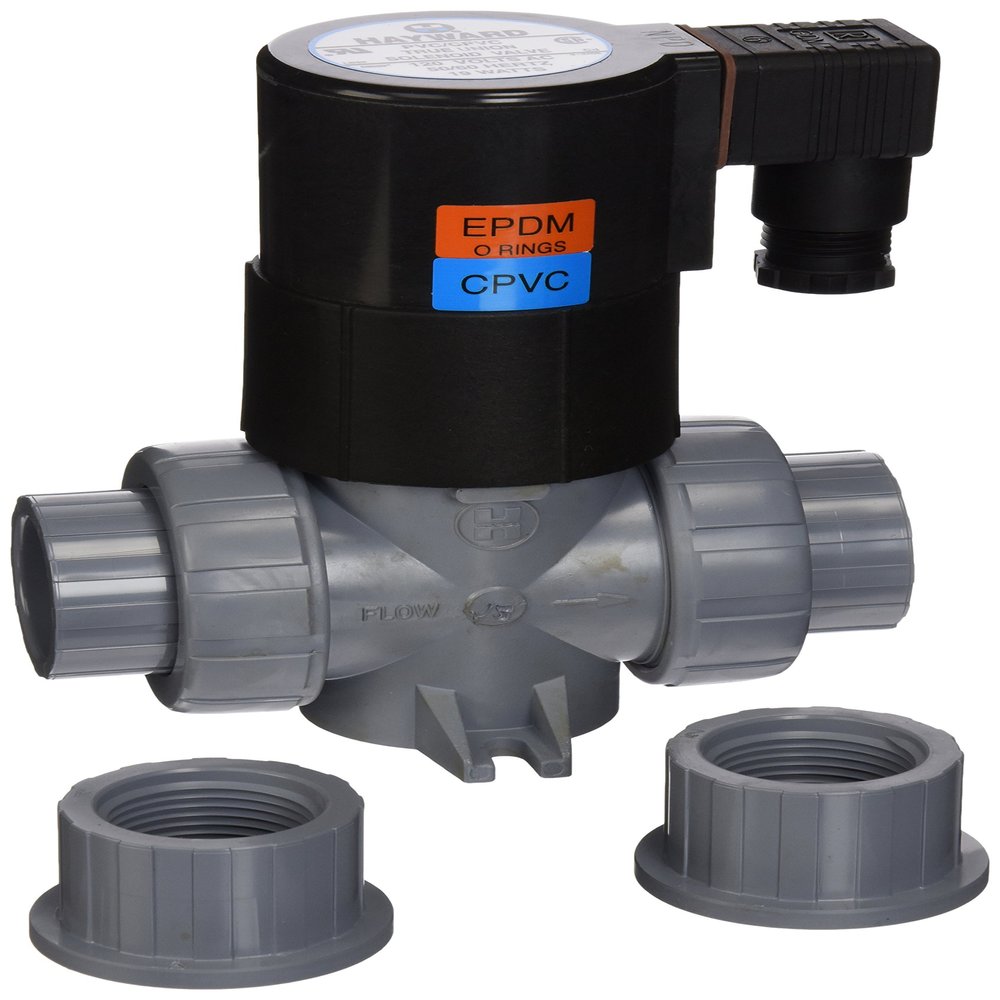 Hayward SV20100STE 1-Inch CPVC NPD Design True Union Solenoid Valves with EPDM Seal and Socket/Threaded End Connection