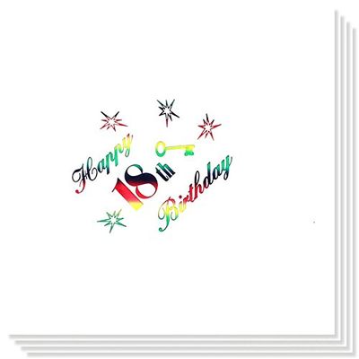 18th Birthday Multi-Coloured Foil Print Napkins 33cm 3ply - Pack of 15