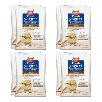 EasiYo Yogurt Greek Style Coconut With Coconut Bits 8 Pack Yoghurt