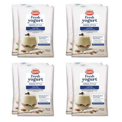 EasiYo Greek Style Low Fat Yogurt 8 Sachet Pack | Each Sachet Makes 1KG of Yoghurt